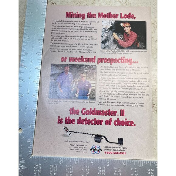 Goldmaster II Metal Detector Print Ad Vintage 90s Gold Mining Whites Electronics - Picture 3 of 6